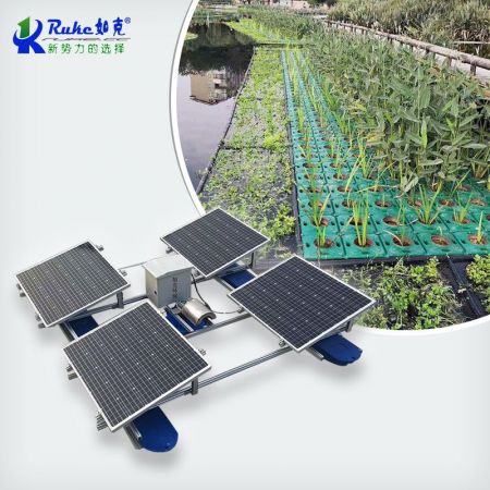 智能型太陽(yáng)能水生植物綠化水面造景生態(tài)浮島浮田型生態(tài)浮島